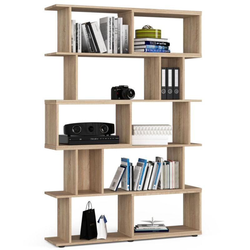 Regał Akord Fix Dąb Sonoma 120 cm kolor Dąb Sonoma mat 10 półek 120x28,4x177 cm 1 szt.