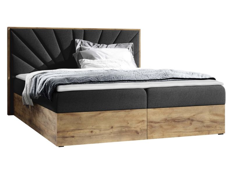 Łóżko kontynentalne MIRJAN 24 Wood 7 160x200 dąb lancelo/antracytowy 1 szt.