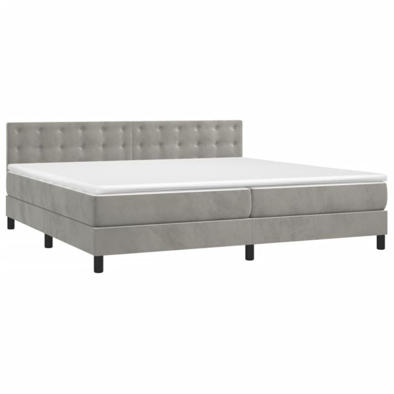 Łóżko kontynentalne WaszeMeble 200x200 cm szare WM-3134663 1 szt.