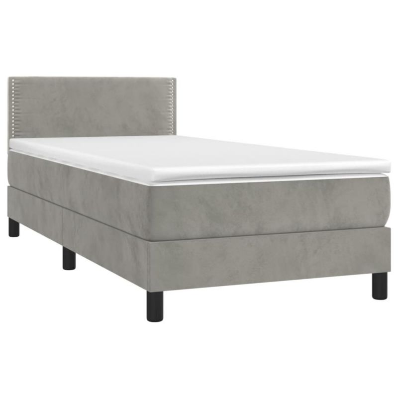 Łóżko kontynentalne WaszeMeble 90x200 cm szare WM-3134321 1 szt.
