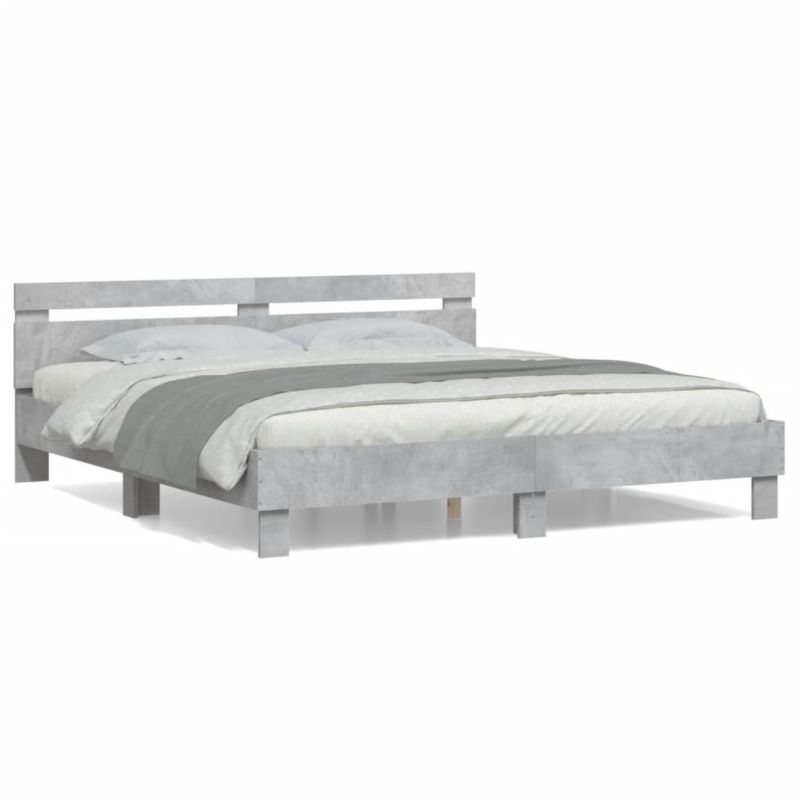 Łóżko drewniane WaszeMeble 200x200 cm szarość WM-3207395 1 szt.
