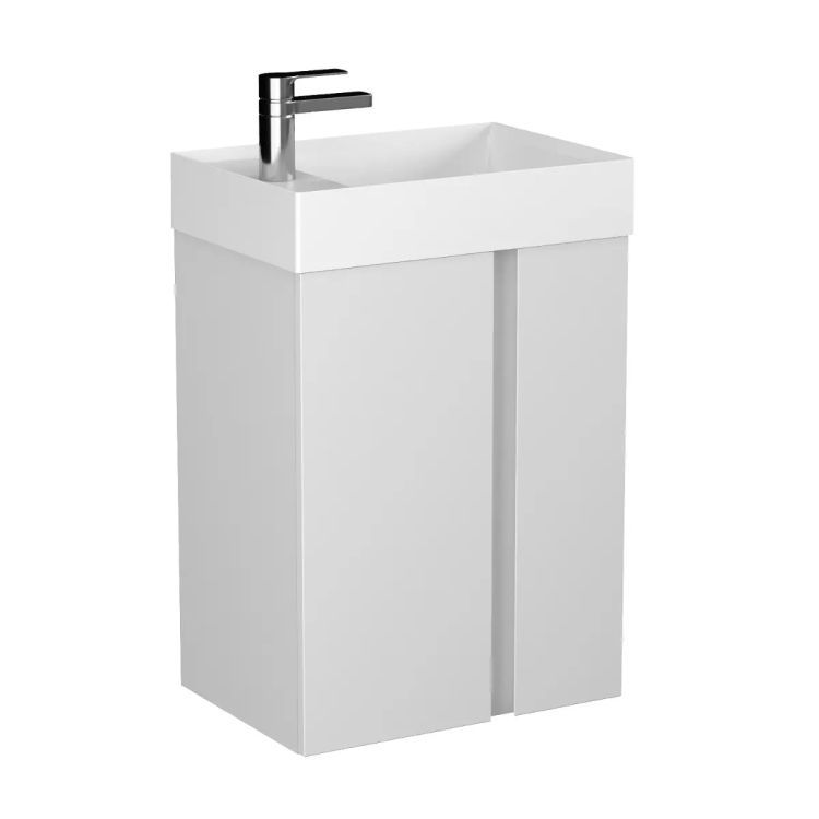 Szafka pod umywalkę KROFAM UNIQ 49 cm jasno szara półmat z CARGO 1 szt.