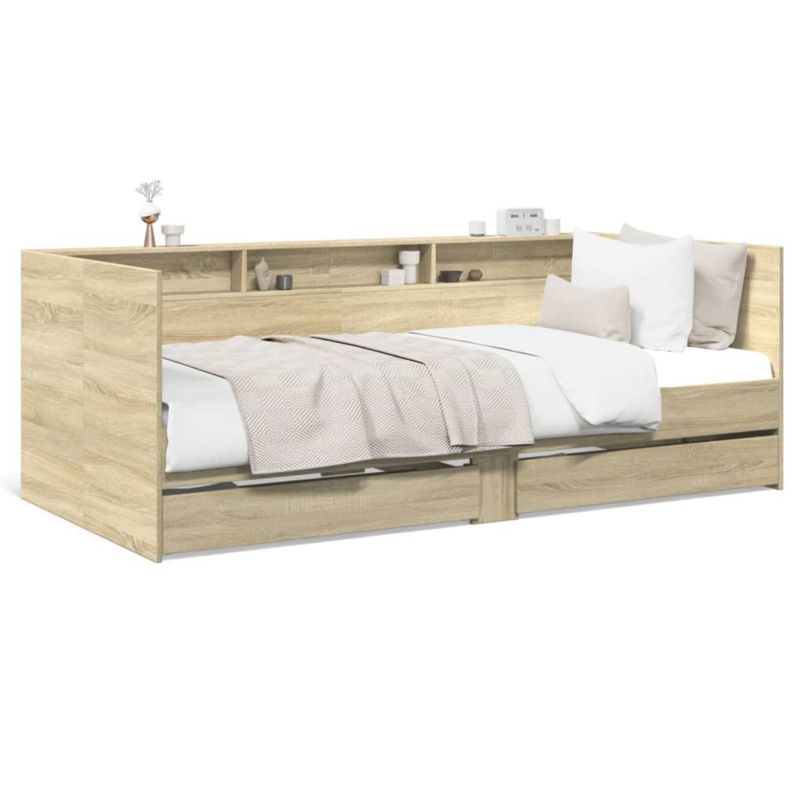 Łóżko dzienne z szufladami bez materaca dąb sonoma WaszeMeble 100x200 WM-3280841 1 szt.