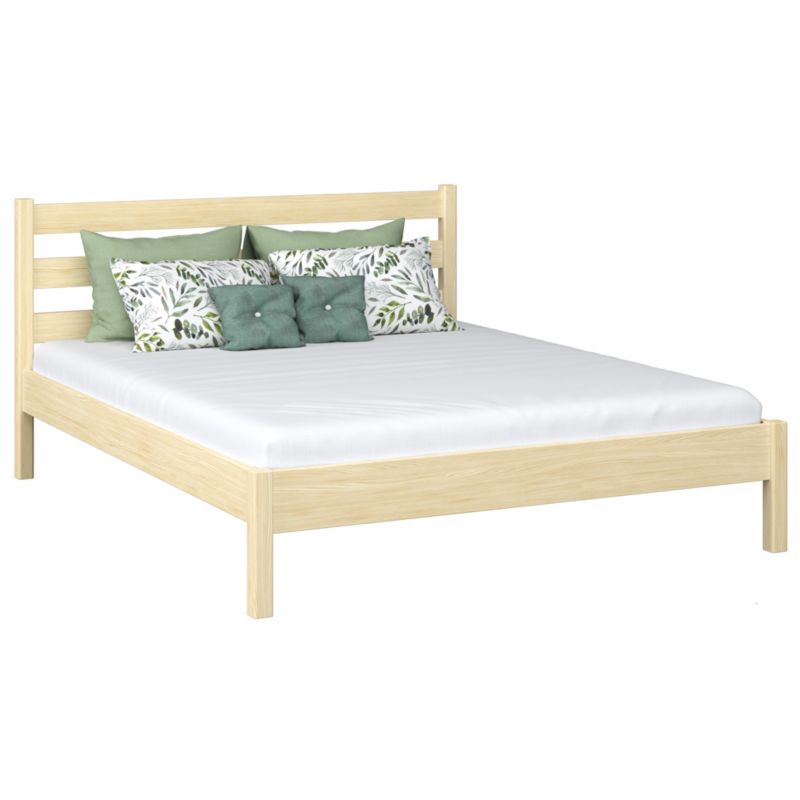 Drewniane łóżko N-WOOD podwójne N01 sosna bezbarwna 200x200 1szt.