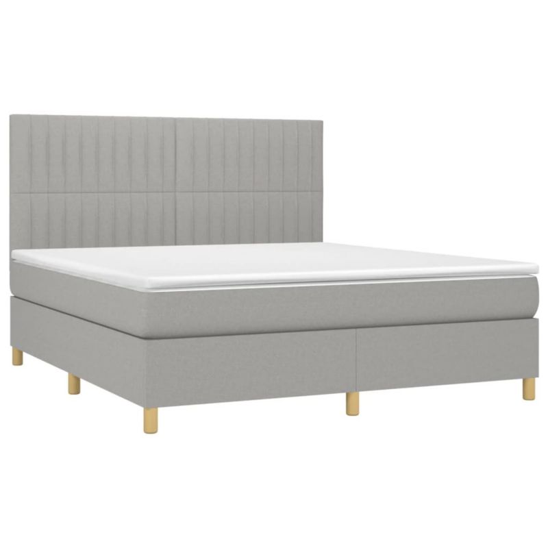 Łóżko kontynentalne WaszeMeble 180x200 cm jasnoszare WM-3135613 1 szt.
