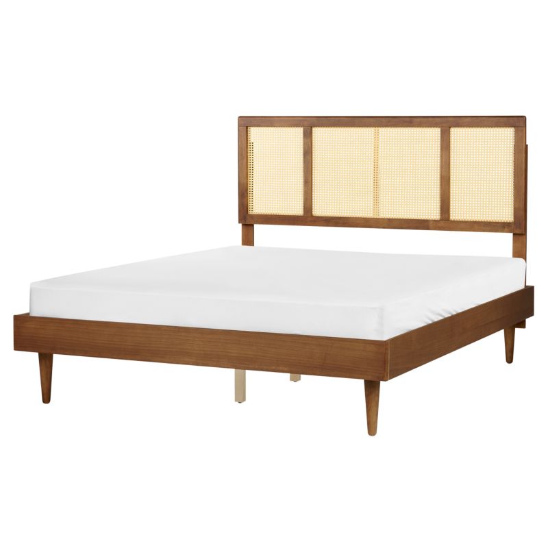 Łóżko Rattan Auray 160 x 200 cm Brązowy 1 szt.