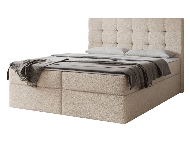 Łóżko kontynentalne MIRJAN 24 Luanda Boucle 140x200 jasny beż 1 szt.