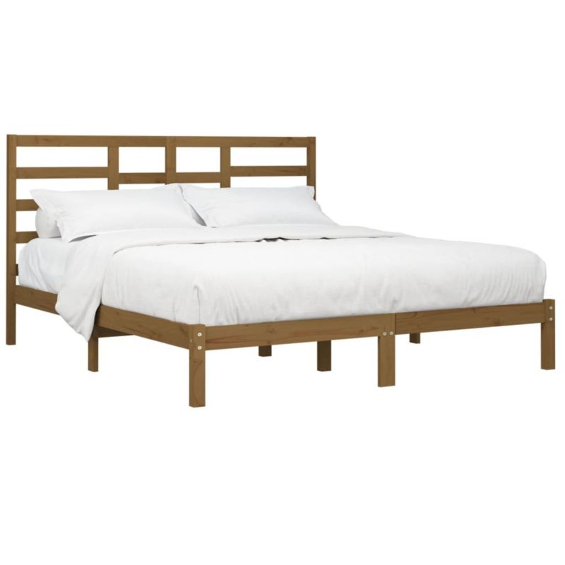 Łóżko drewniane WaszeMeble 200x200 cm brąz WM-3105818 1 szt.