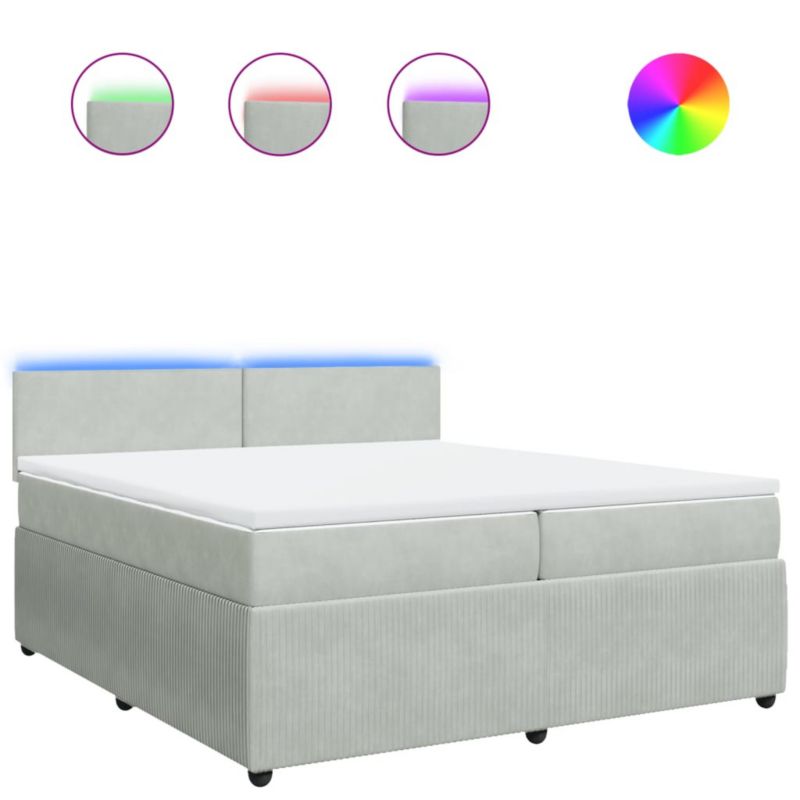 Łóżko kontynentalne WaszeMeble 200x200 cm jasnoszare WM-3290124 1 szt.