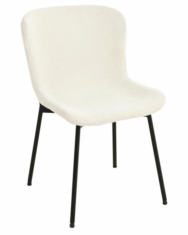 Krzesło do salonu SABLE HowHomely kremowe tapicerowane 1 szt.