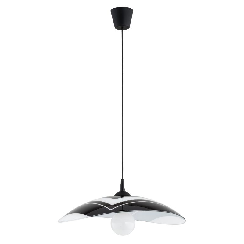 Lampa wisząca klosz z białym wzorem Alfa CZANI czarna 1xE27x15W IP20 wym:90x43x52cm - 1 szt.