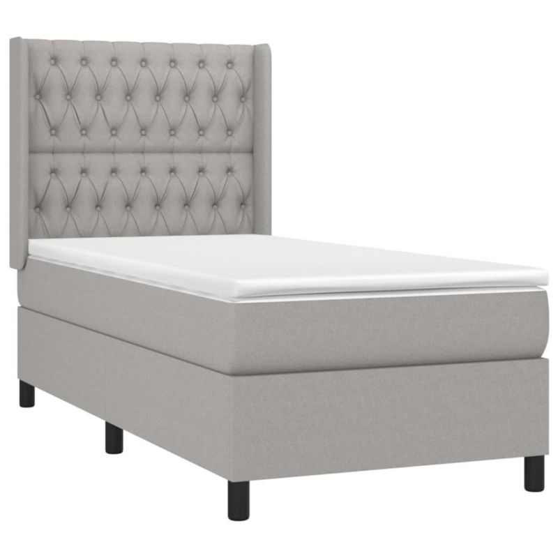 Łóżko kontynentalne WaszeMeble 100x200 cm jasnoszare WM-3138533 1 szt.