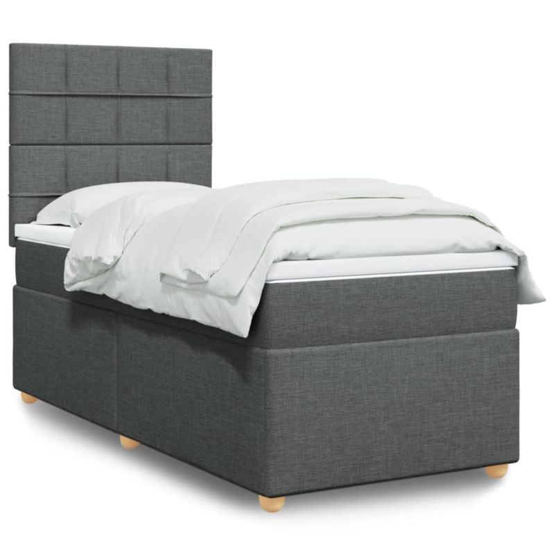 Łóżko kontynentalne WaszeMeble 90x190 cm ciemnoszara WM-3293436 1 szt.