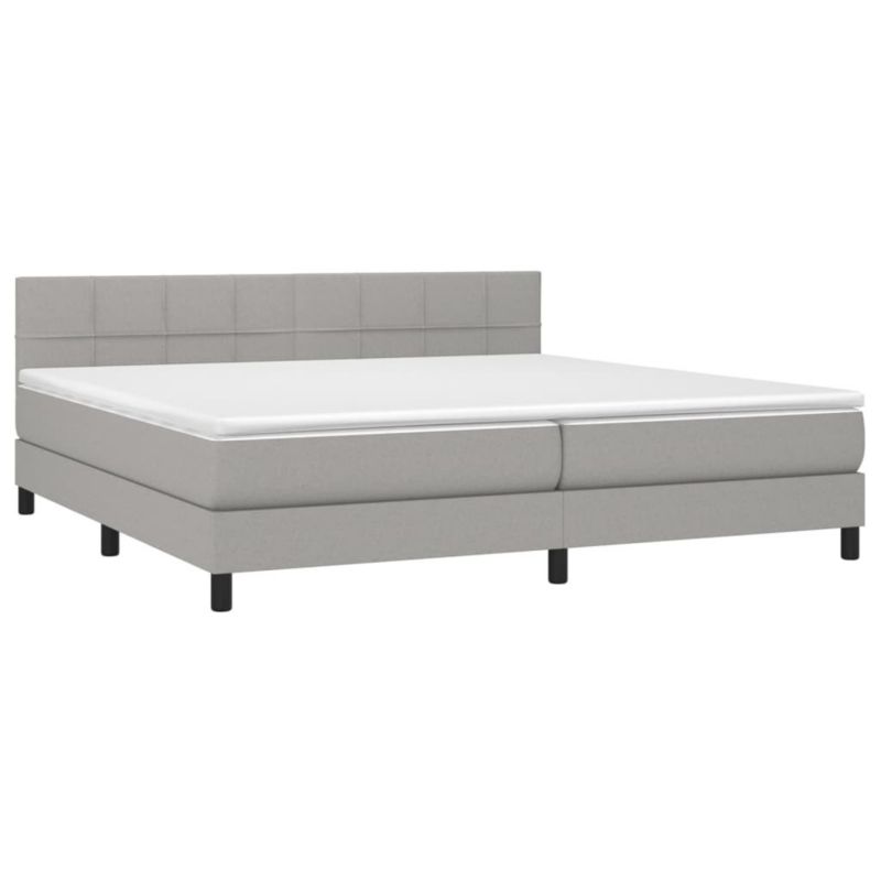 Łóżko kontynentalne WaszeMeble 200x200 cm jasnoszare WM-3133181 1 szt.