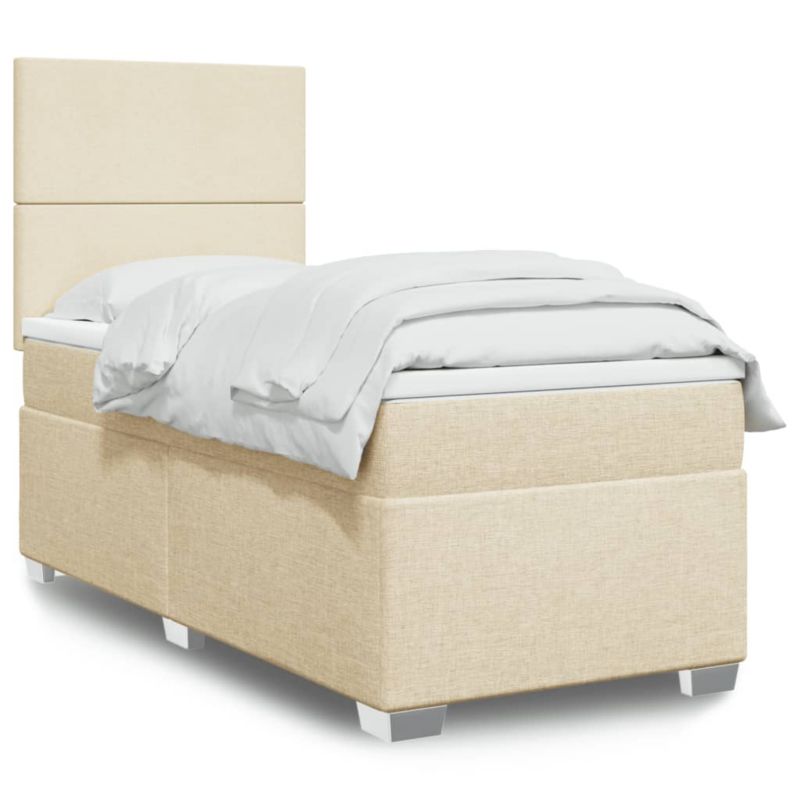 Łóżko z materacem WaszeMeble 100x200 cm kremowy WM-3290397 1 szt.