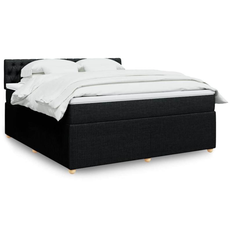 Łóżko z materacem WaszeMeble 180x200 cm Czarny tkanina z LED WM-3289844 1 szt.