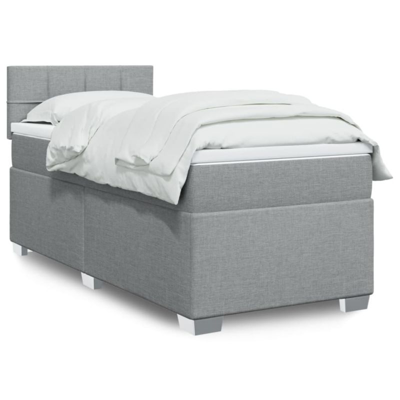 Łóżko kontynentalne WaszeMeble 90x200 cm jasnoszare WM-3285771 1 szt.