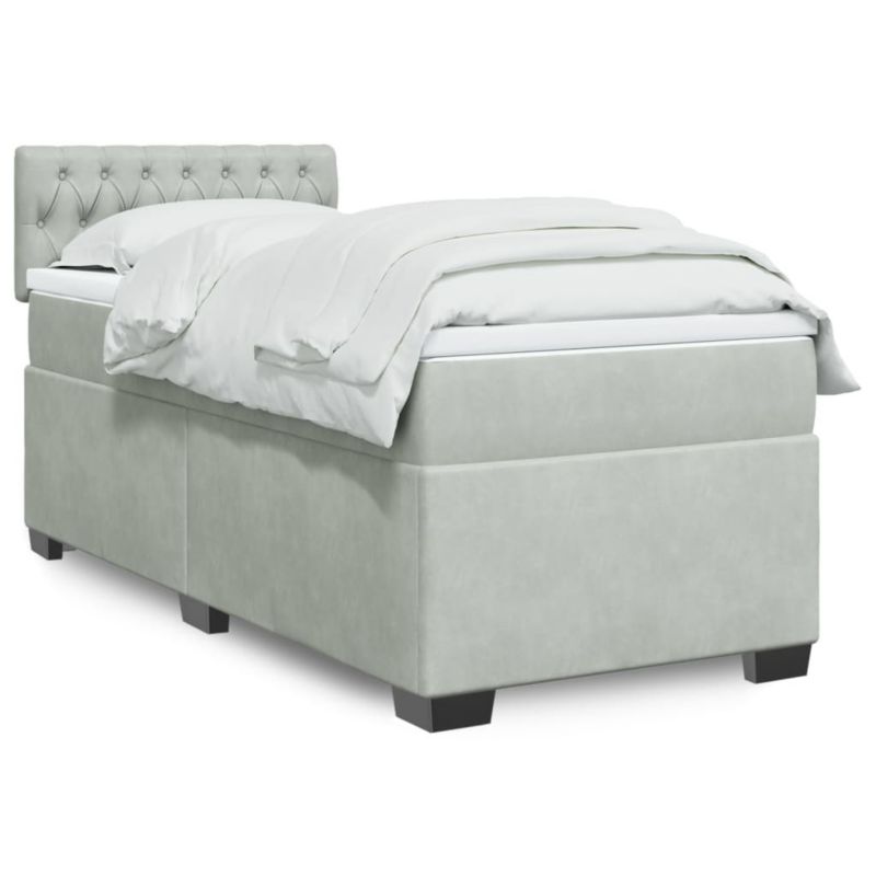 Łóżko kontynentalne WaszeMeble 90x190 cm jasnoszare WM-3286192 1 szt.