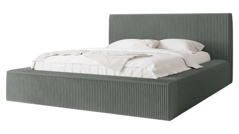 Łóżko tapicerowane MIRJAN 24 z pojemnikiem Glexi Sztruks 140x200 ciemnoszary sztruks 1 szt.