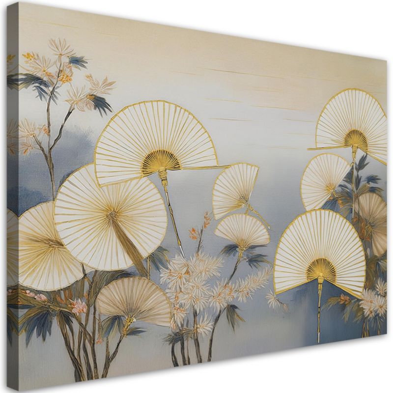 Obraz do sypialni salonu Feeby Japońskie Wachlarze Beżowy 120x80 cm 1szt