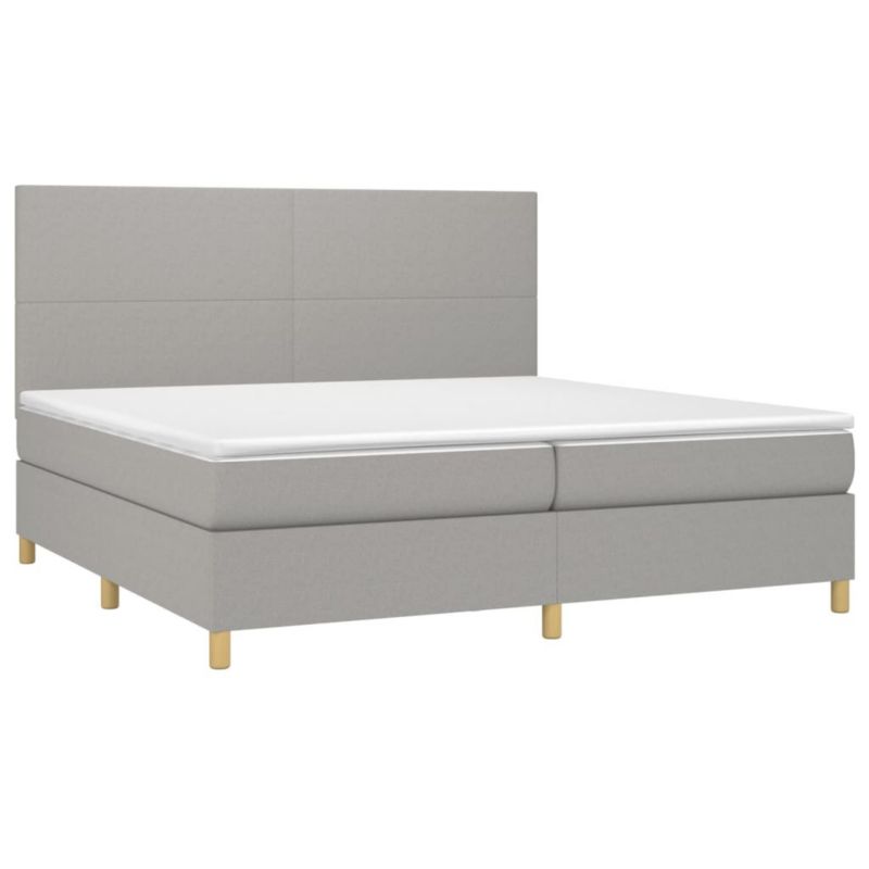 Łóżko kontynentalne WaszeMeble 200x200 cm jasnoszare WM-3135301 1 szt.