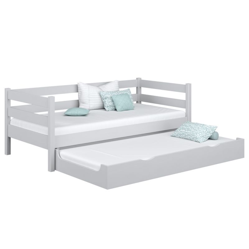 Drewniane łóżko N-WOOD sofa z szufladą na materac N01 popielaty 80x200 1szt.