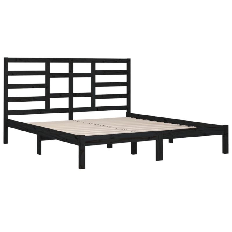Łóżko drewniane WaszeMeble 200x200 cm czarna WM-3105819 1 szt.