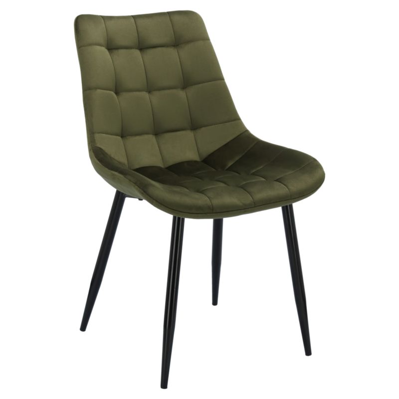 Krzesło Tapicerowane Stiv-Meble Nowoczesne Khaki Welurowe 50X53X81,5 Cm 1Szt.
