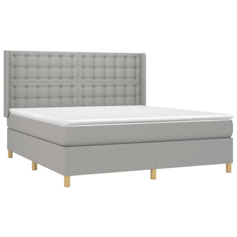 Łóżko kontynentalne WaszeMeble 160x200 cm jasnoszare WM-3139205 1 szt.