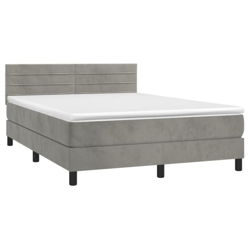 Łóżko kontynentalne WaszeMeble 140x190 cm jasnoszare WM-3134459 1 szt.
