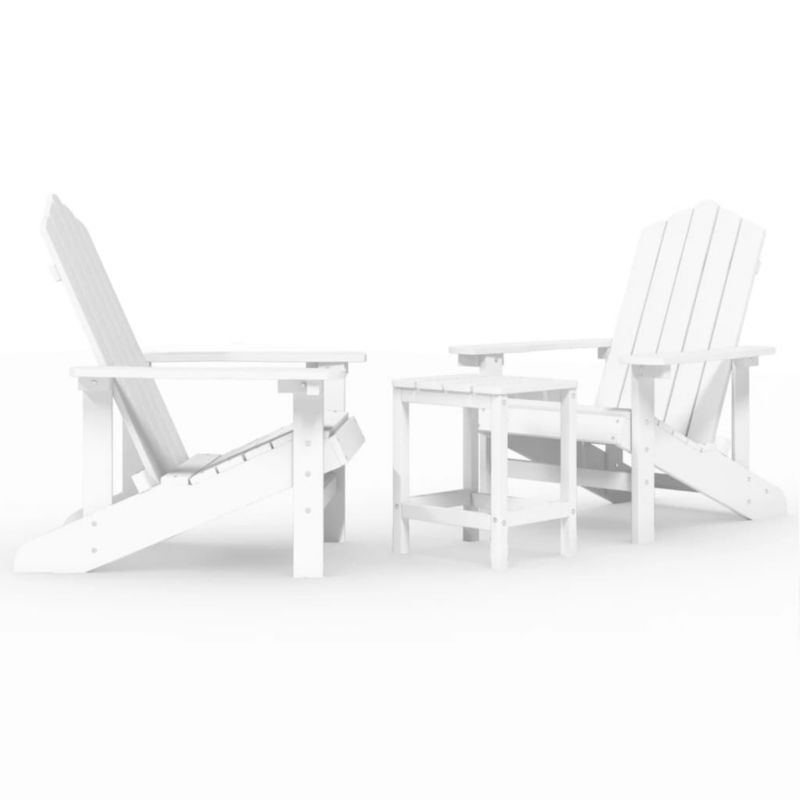 Krzesła ogrodowe Adirondack WaszeMeble HDPE i stal biały WM-3095704 1 kpl
