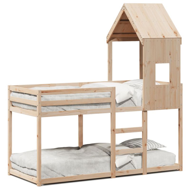 Łóżko z piętrem i daszkiem lite drewno sosnowe WaszeMeble 80x200 WM-3281994 1 szt.