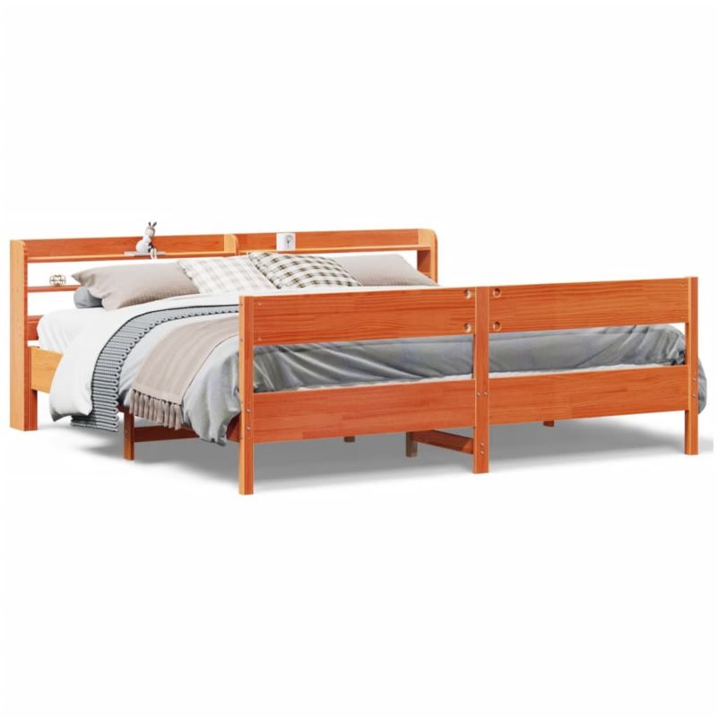 Łóżko drewniane WaszeMeble 200x200 cm brąz WM-3306917 1 szt.