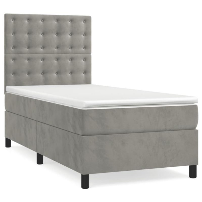 Łóżko kontynentalne WaszeMeble 90x200 cm szare WM-3136341 1 szt.