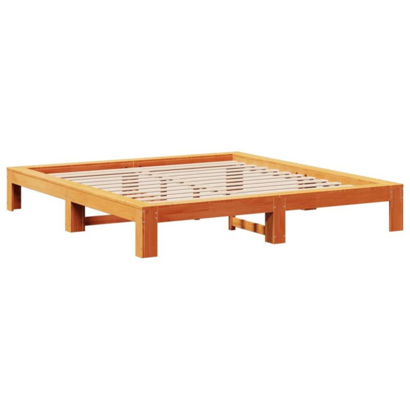 Łóżko drewniane WaszeMeble 200x200 cm brąz WM-3308728 1 szt.