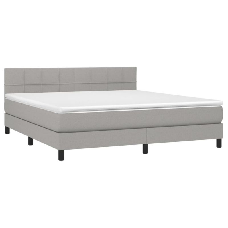 Łóżko kontynentalne WaszeMeble 160x200 cm jasnoszare WM-3133165 1 szt.