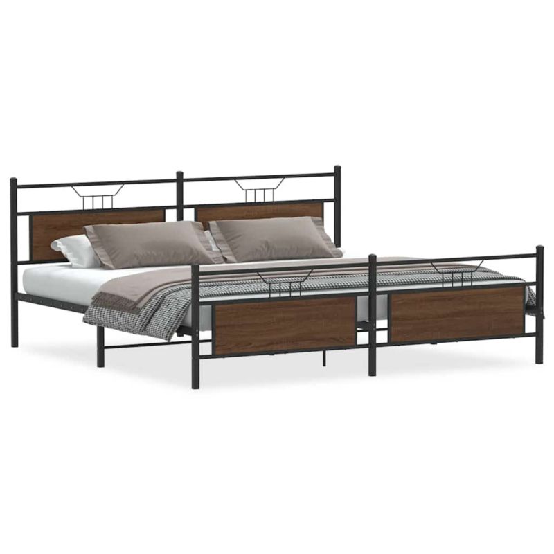 Łóżko metalowe WaszeMeble 193x201 cm brąz WM-3325105 1 szt.