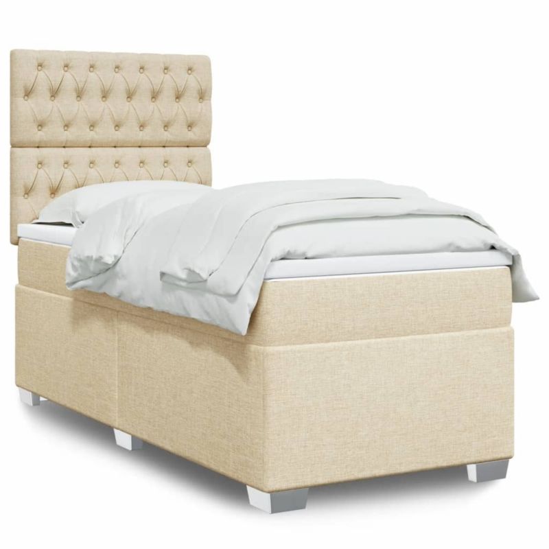 Łóżko kontynentalne WaszeMeble 100x200 cm kremowe WM-3290411 1 szt.