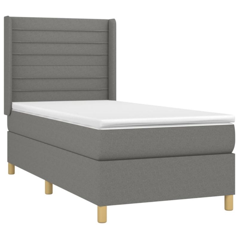 Łóżko kontynentalne WaszeMeble 90x190 cm ciemnoszara WM-3138918 1 szt.