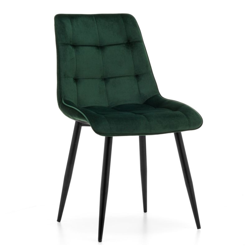 Krzesło tapicerowane New Home CHIC zielone welurowe bluvel 1 szt.
