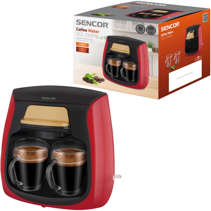 Ekspres Do Kawy Sencor SCE 2101RD Przelewowy 500W 1szt