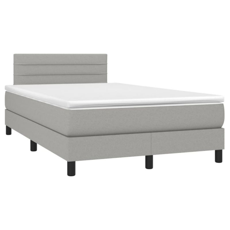 Łóżko kontynentalne WaszeMeble 120x200 cm jasnoszare WM-3133221 1 szt.