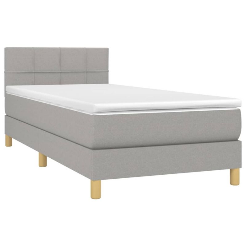 Łóżko kontynentalne WaszeMeble 100x200 cm jasnoszare WM-3133693 1 szt.