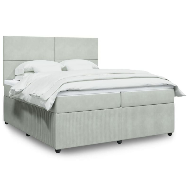 Łóżko kontynentalne WaszeMeble 200x200 cm jasnoszare WM-3294724 1 szt.