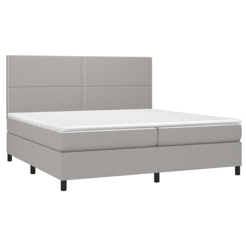 Łóżko kontynentalne WaszeMeble 200x200 cm jasnoszare WM-3134821 1 szt.