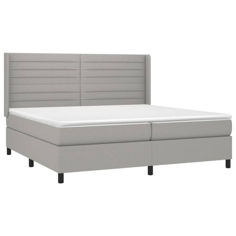 Łóżko kontynentalne WaszeMeble 200x200 cm jasnoszare WM-3138421 1 szt.