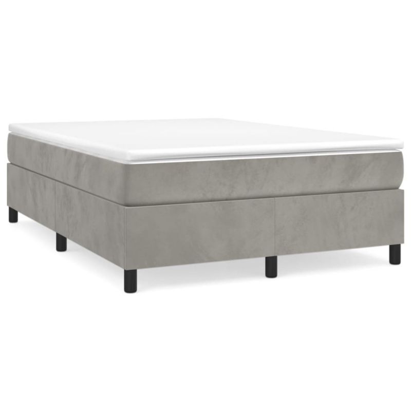 Łóżko kontynentalne WaszeMeble 140x190 cm jasnoszare WM-3144681 1 szt.