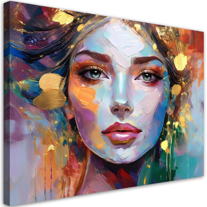 Obraz do salonu nowoczesny Feeby Portret kobiety kolorowy 120x80cm 1szt