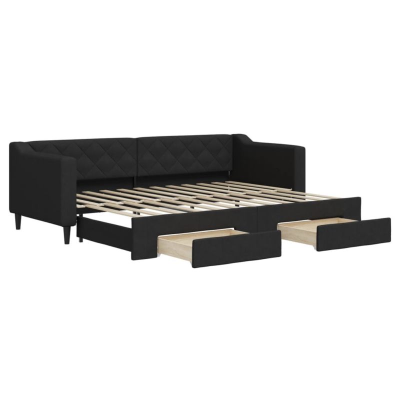 Łóżko dzienne WaszeMeble 80x200 cm rozsuwane czarne WM-3197459 1 szt.