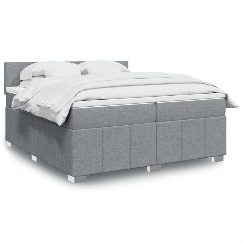 Łóżko kontynentalne WaszeMeble 200x200 cm jasnoszare WM-3289468 1 szt.